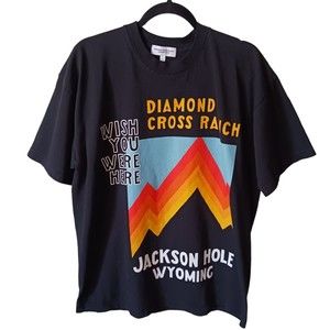 Diamond Cross Ranch Jackson Hole T-Shirt Size Large Black Wish You Were Here